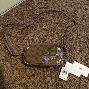Coach floral cross body purse